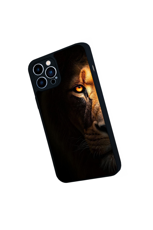 iPhone 12 Pro Max Uyumlu Aslan Tasarımlı Glossy Premium Kılıf