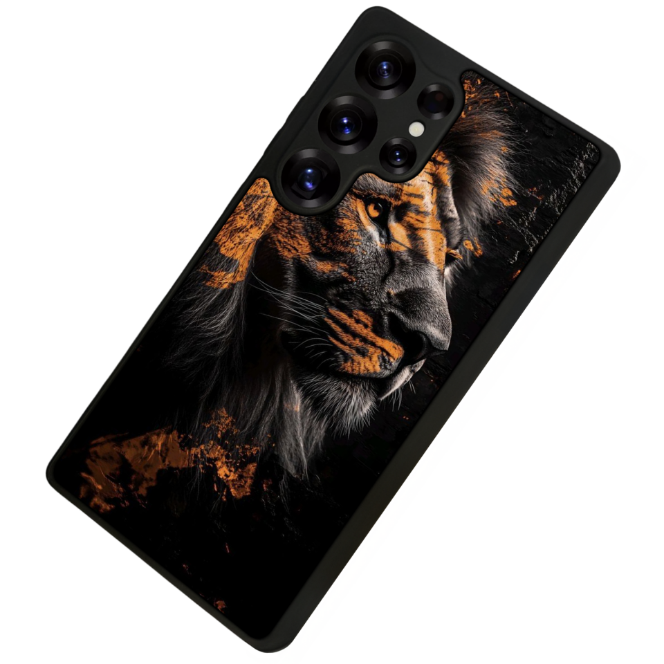 Samsung Galaxy S25 Ultra Uyumlu Aslan Tasarımlı Glossy Premium Kılıf