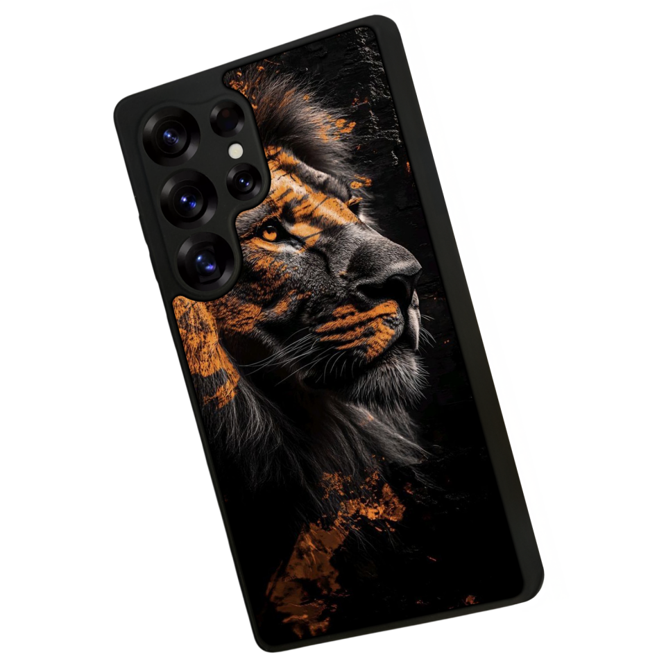 Samsung Galaxy S25 Ultra Uyumlu Aslan Tasarımlı Glossy Premium Kılıf