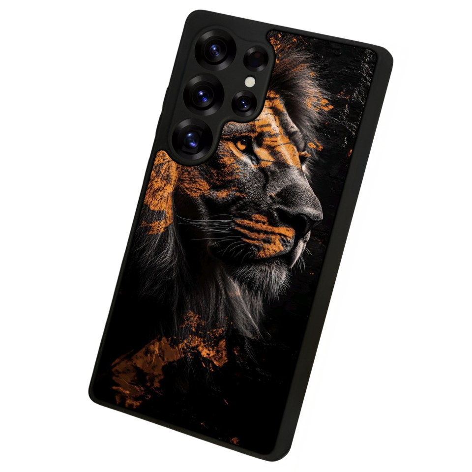 Samsung Galaxy S25 Ultra Uyumlu Aslan Tasarımlı Glossy Premium Kılıf