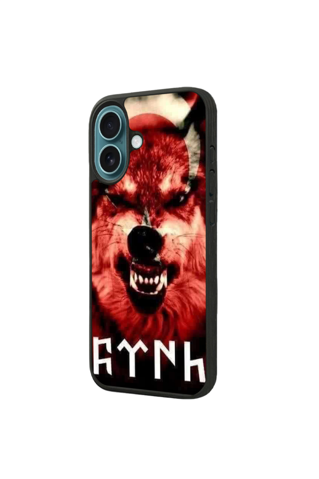 iPhone 16 Uyumlu Bozkurt Tasarımlı Glossy Premium Kılıf