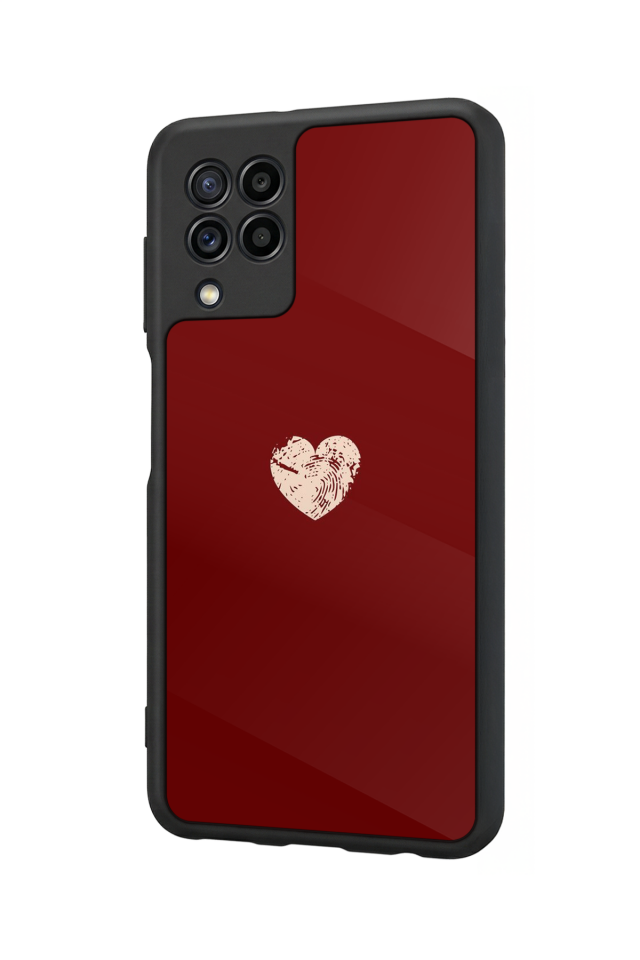 Samsung Galaxy M32 Uyumlu Kalp Love Tasarımlı Glossy Premium Kılıf