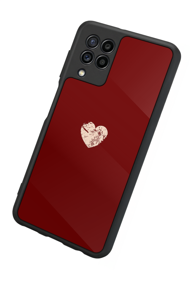 Samsung Galaxy M32 Uyumlu Kalp Love Tasarımlı Glossy Premium Kılıf