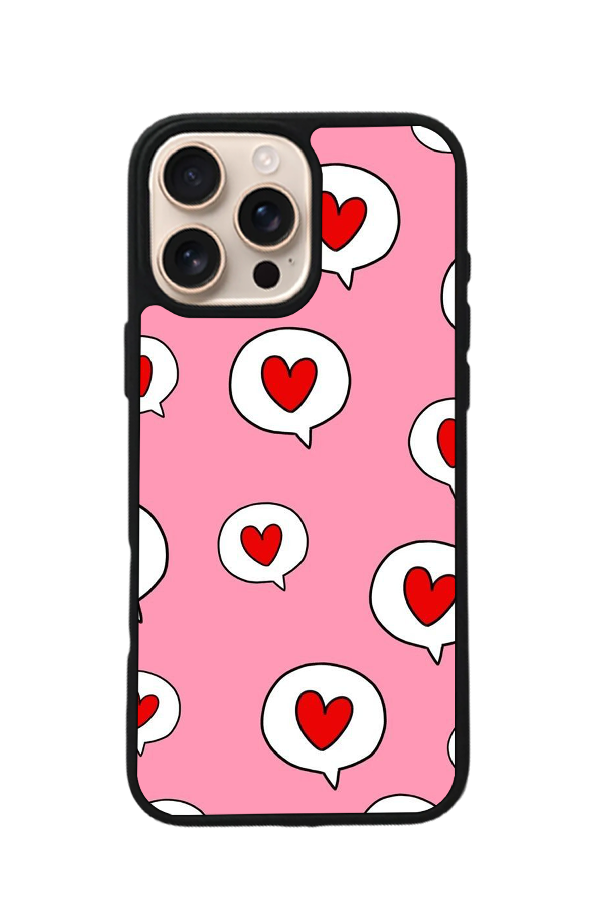 iPhone 15 Pro Max Uyumlu Kalp Love Tasarımlı Glossy Premium Kılıf
