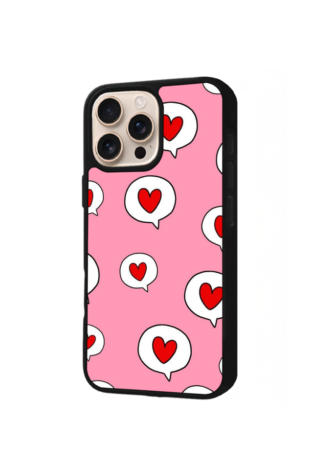 iPhone 15 Pro Max Uyumlu Kalp Love Tasarımlı Glossy Premium Kılıf
