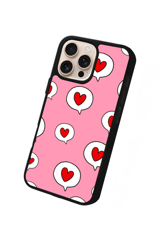 iPhone 15 Pro Max Uyumlu Kalp Love Tasarımlı Glossy Premium Kılıf