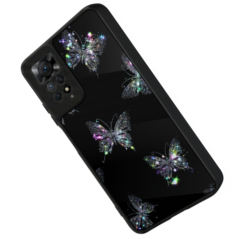 Xiaomi Redmi Note 11 Pro Uyumlu Kelebek Tasarımlı Glossy Premium Kılıf
