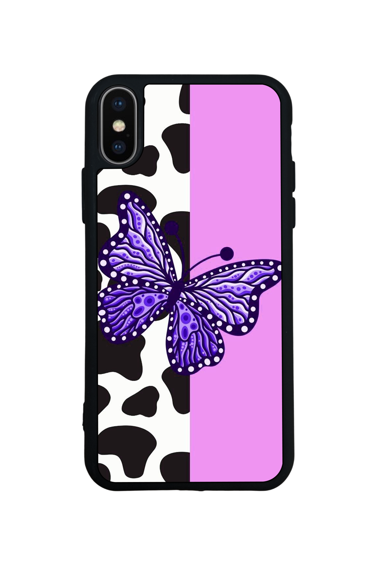 iPhone X/ XS Uyumlu Kelebek Tasarımlı Glossy Premium Kılıf