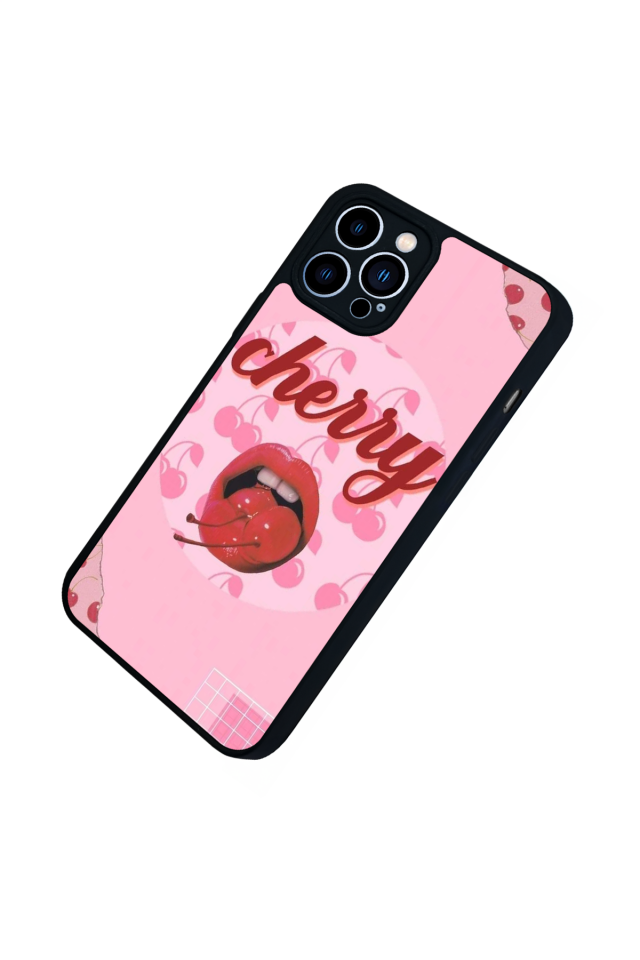 iPhone 13 Pro Max Uyumlu Kiraz Tasarımlı Glossy Premium Kılıf