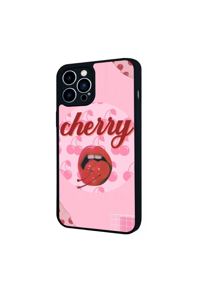iPhone 13 Pro Max Uyumlu Kiraz Tasarımlı Glossy Premium Kılıf