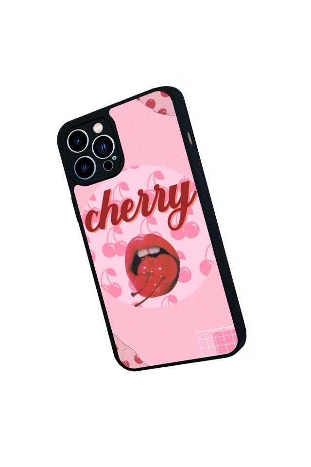 iPhone 13 Pro Max Uyumlu Kiraz Tasarımlı Glossy Premium Kılıf