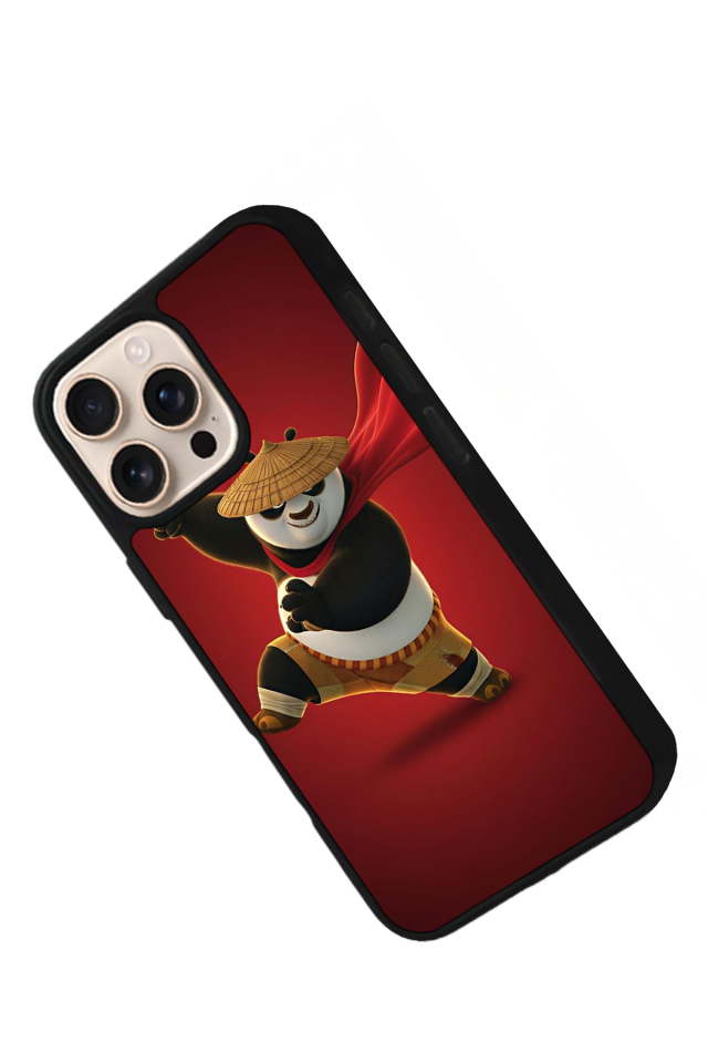 iPhone 14 Pro Uyumlu Kung Fu Panda Tasarımlı Glossy Premium Kılıf