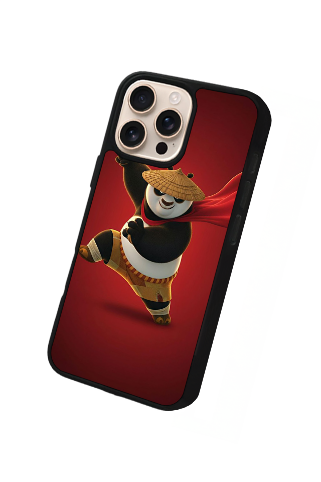 iPhone 14 Pro Uyumlu Kung Fu Panda Tasarımlı Glossy Premium Kılıf