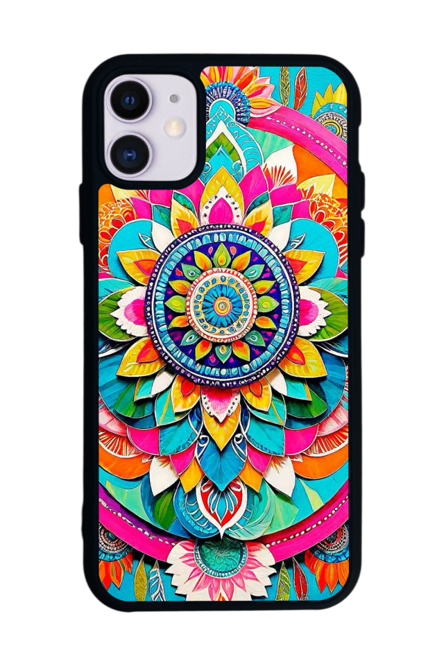 iPhone 11 Uyumlu Mandala Tasarımlı Glossy Premium Kılıf