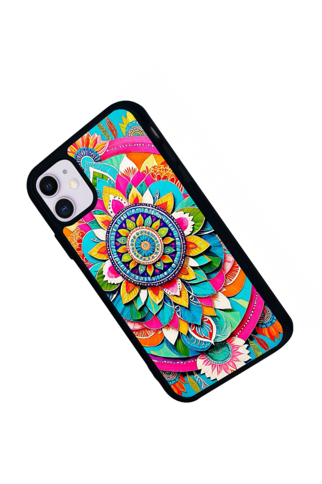 iPhone 11 Uyumlu Mandala Tasarımlı Glossy Premium Kılıf