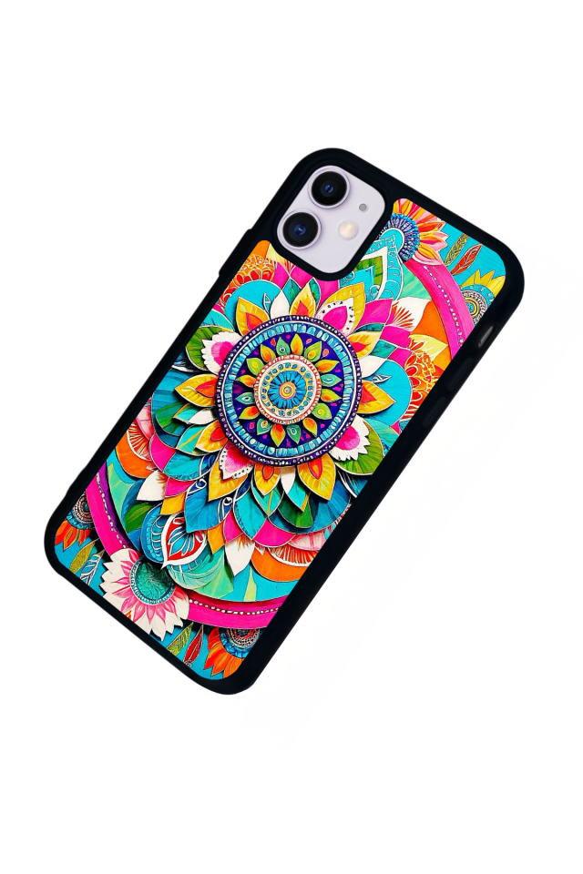 iPhone 11 Uyumlu Mandala Tasarımlı Glossy Premium Kılıf