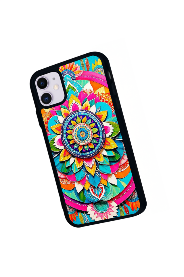 iPhone 11 Uyumlu Mandala Tasarımlı Glossy Premium Kılıf