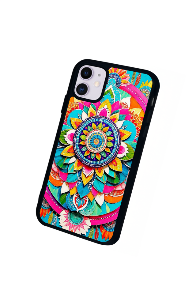 iPhone 11 Uyumlu Mandala Tasarımlı Glossy Premium Kılıf