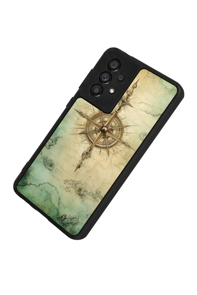 Samsung Galaxy A73 Uyumlu Pusula Tasarımlı Glossy Premium Kılıf