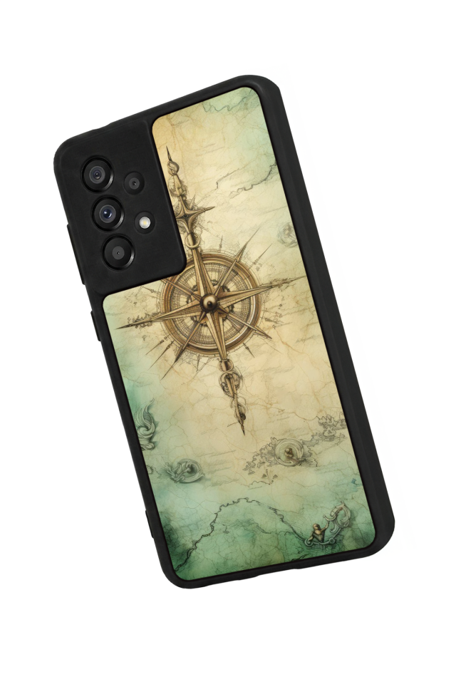 Samsung Galaxy A73 Uyumlu Pusula Tasarımlı Glossy Premium Kılıf