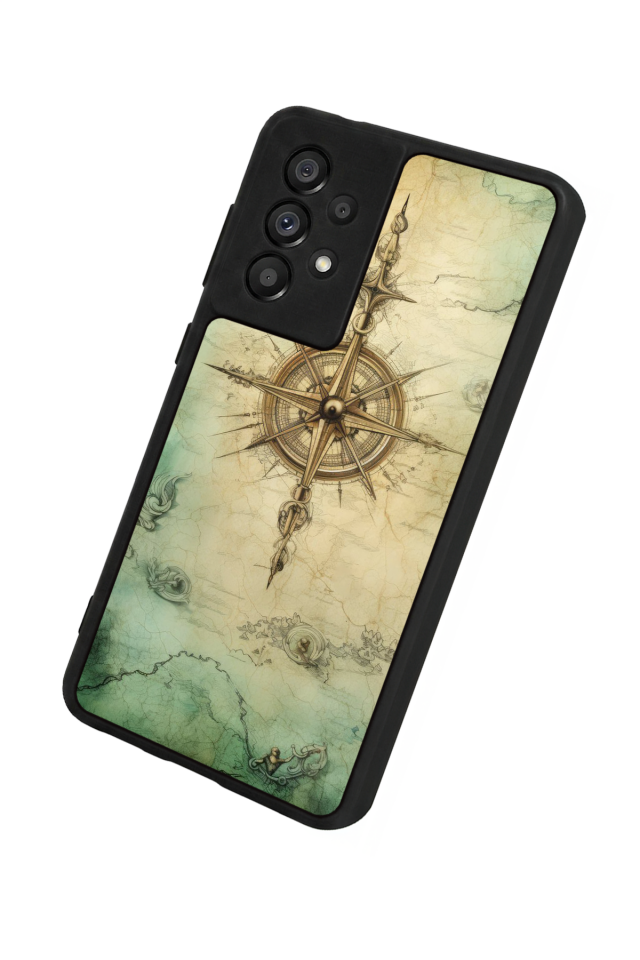 Samsung Galaxy A73 Uyumlu Pusula Tasarımlı Glossy Premium Kılıf
