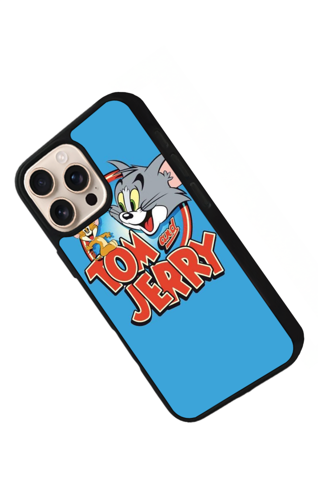 iPhone 16 Pro Max Uyumlu Tom And Jerry Tasarımlı Glossy Premium Kılıf