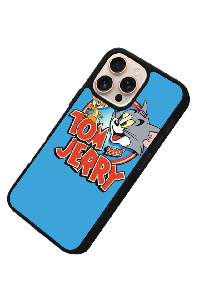 iPhone 16 Pro Max Uyumlu Tom And Jerry Tasarımlı Glossy Premium Kılıf
