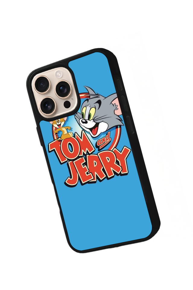 iPhone 16 Pro Max Uyumlu Tom And Jerry Tasarımlı Glossy Premium Kılıf