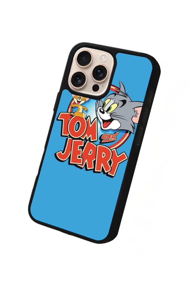 iPhone 16 Pro Max Uyumlu Tom And Jerry Tasarımlı Glossy Premium Kılıf