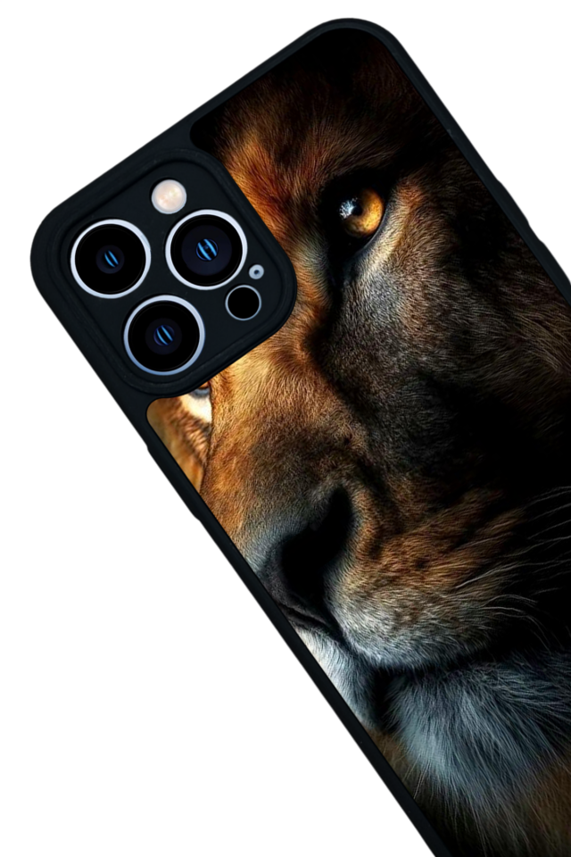 iPhone 12 Pro Max Uyumlu Aslan Tasarımlı Glossy Premium Kılıf