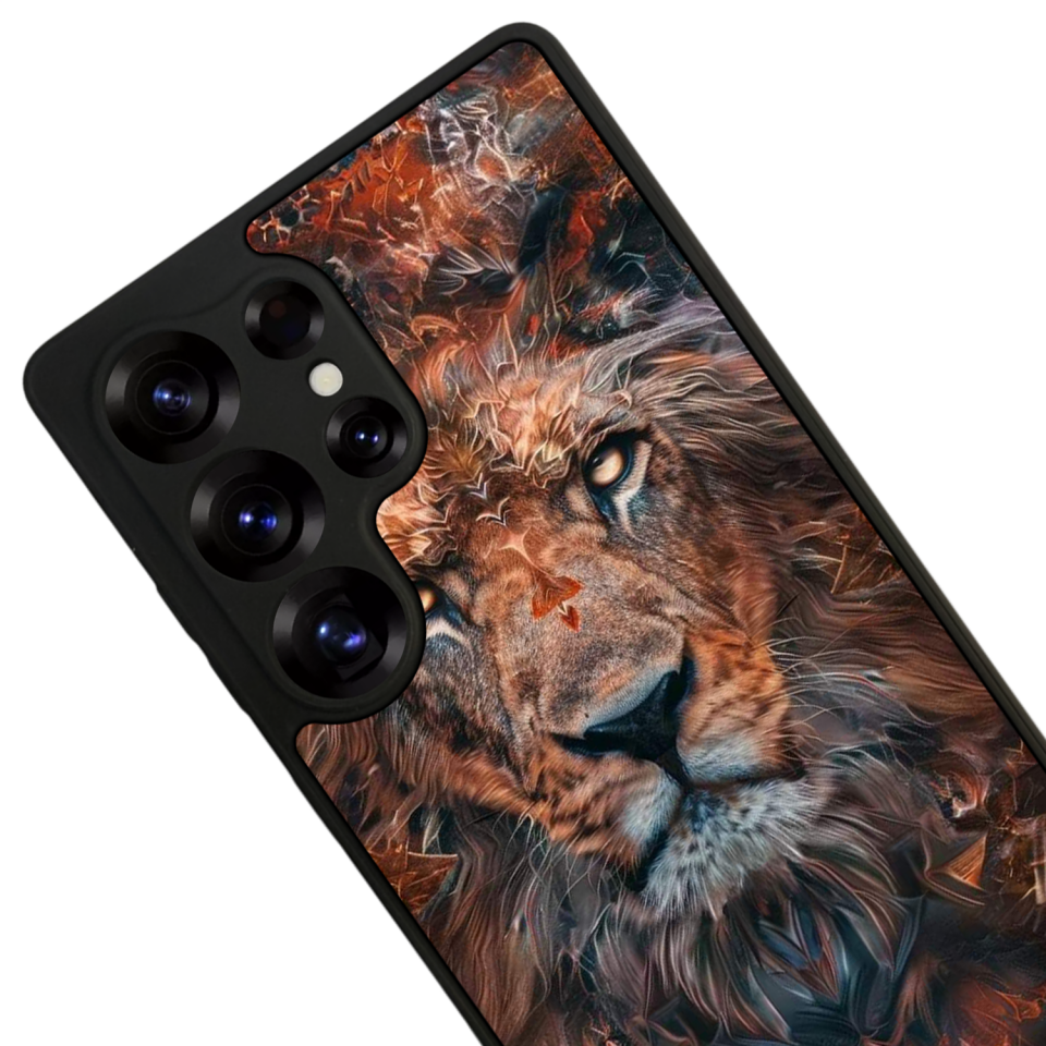 Samsung Galaxy S25 Ultra Uyumlu Aslan Tasarımlı Glossy Premium Kılıf