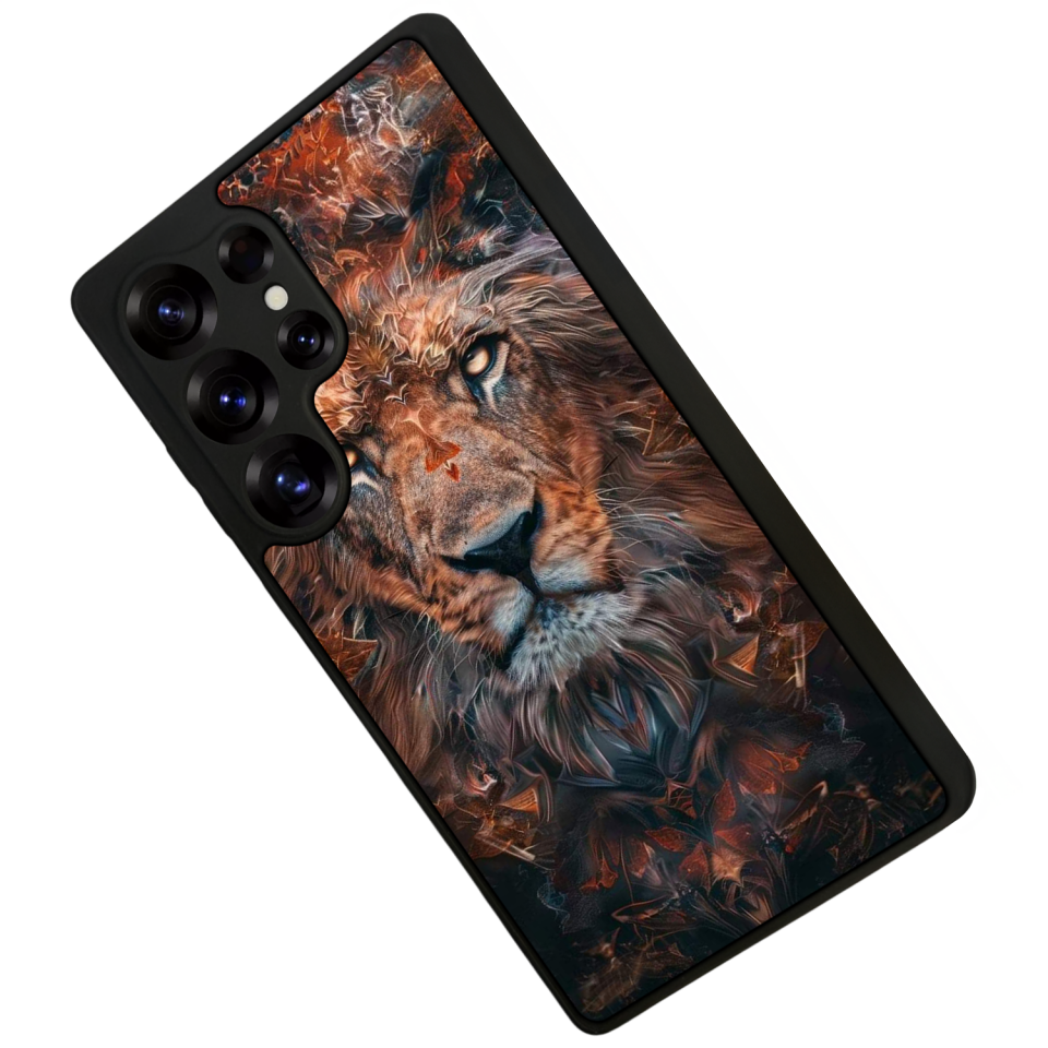 Samsung Galaxy S25 Ultra Uyumlu Aslan Tasarımlı Glossy Premium Kılıf