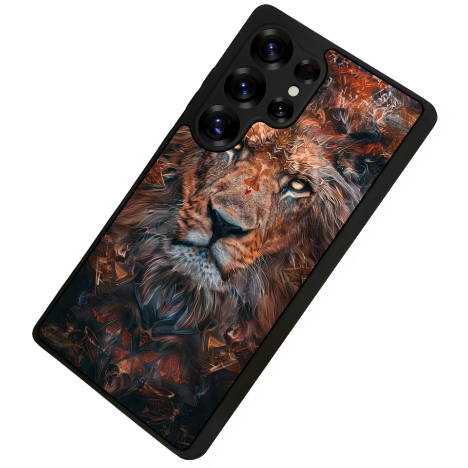 Samsung Galaxy S25 Ultra Uyumlu Aslan Tasarımlı Glossy Premium Kılıf