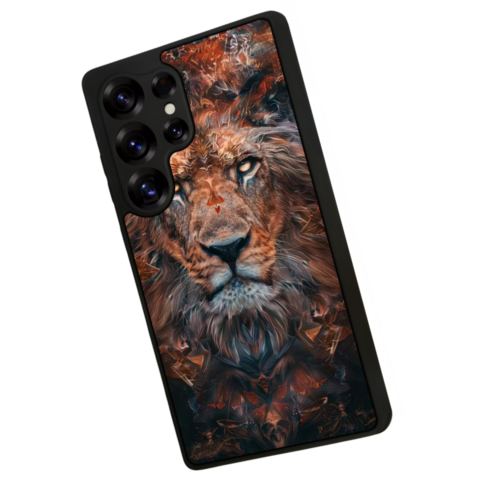 Samsung Galaxy S25 Ultra Uyumlu Aslan Tasarımlı Glossy Premium Kılıf