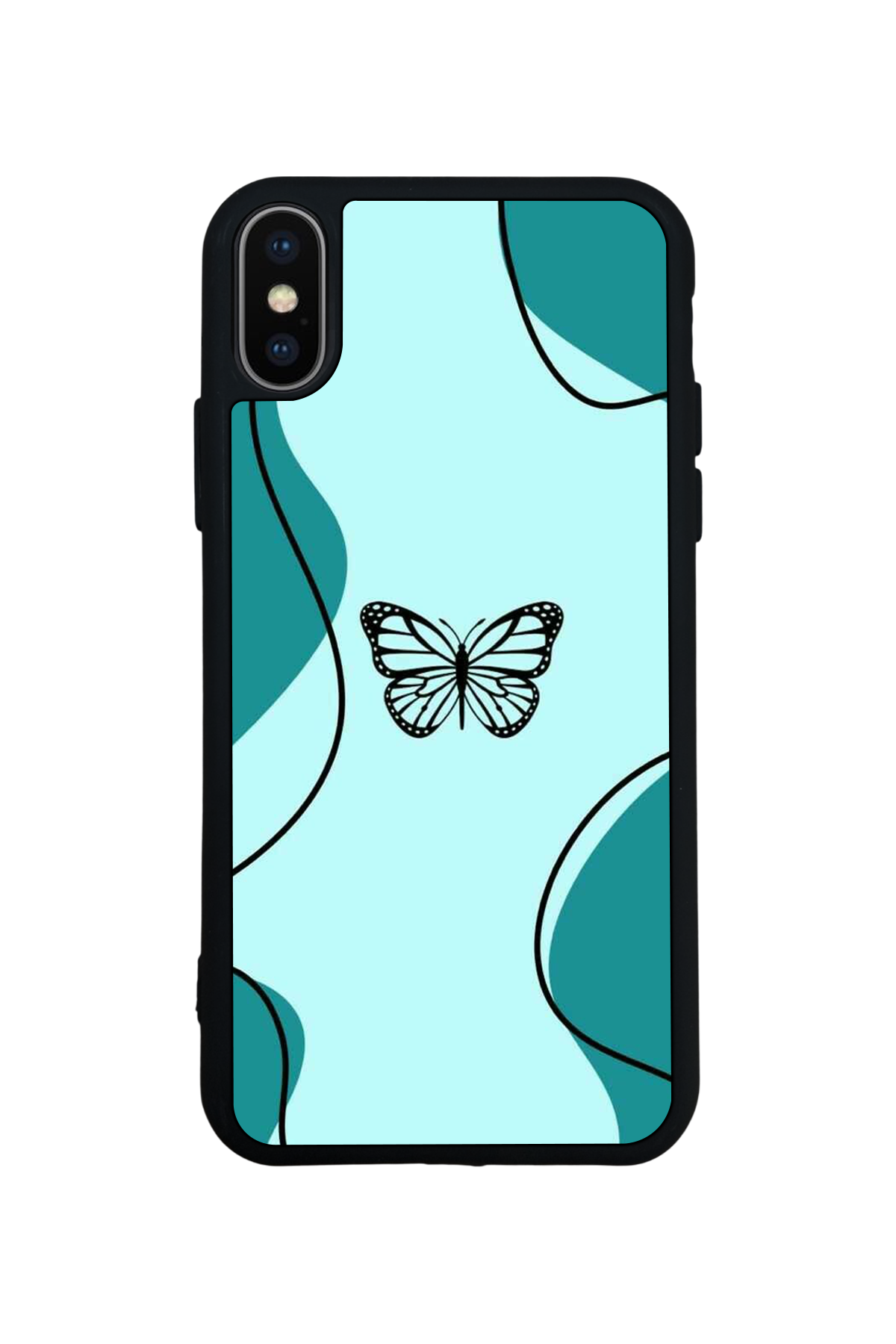 iPhone X/ XS Uyumlu Kelebek Tasarımlı Glossy Premium Kılıf