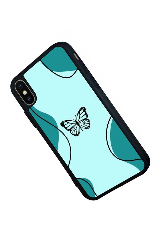 iPhone X/ XS Uyumlu Kelebek Tasarımlı Glossy Premium Kılıf