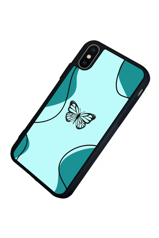 iPhone X/ XS Uyumlu Kelebek Tasarımlı Glossy Premium Kılıf