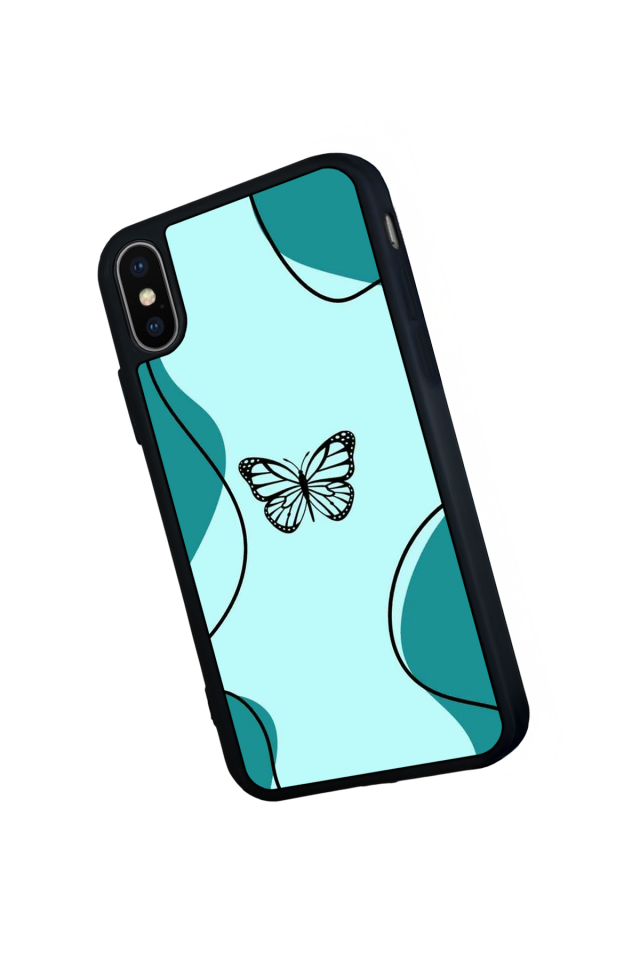 iPhone X/ XS Uyumlu Kelebek Tasarımlı Glossy Premium Kılıf