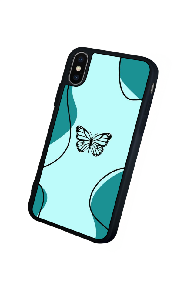 iPhone X/ XS Uyumlu Kelebek Tasarımlı Glossy Premium Kılıf