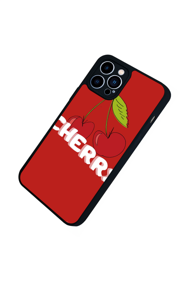 iPhone 13 Pro Max Uyumlu Kiraz Tasarımlı Glossy Premium Kılıf