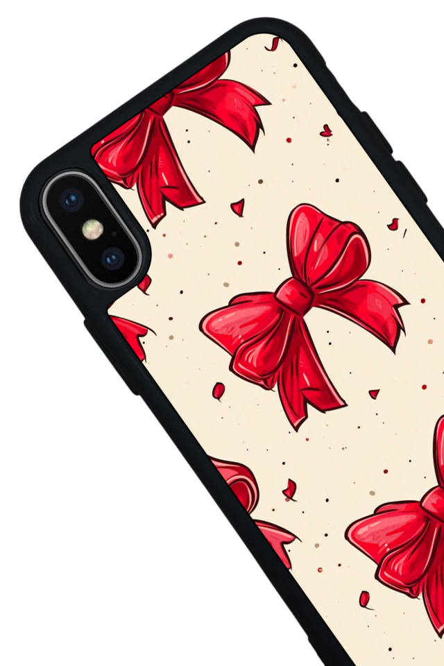 iPhone XS Max Uyumlu Kurdele Tasarımlı Glossy Premium Kılıf