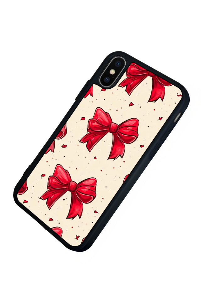 iPhone XS Max Uyumlu Kurdele Tasarımlı Glossy Premium Kılıf