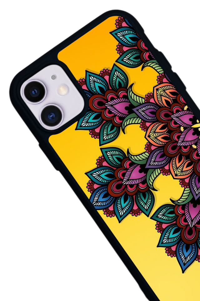 iPhone 11 Uyumlu Mandala Tasarımlı Glossy Premium Kılıf