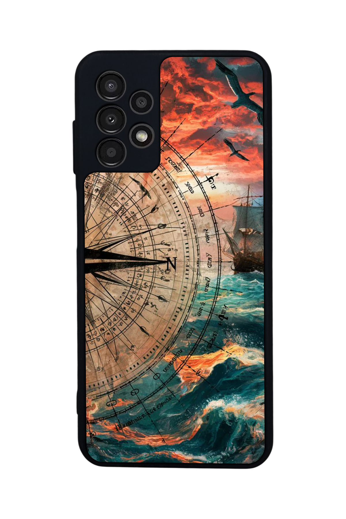 Samsung Galaxy A23 Uyumlu Pusula Tasarımlı Glossy Premium Kılıf