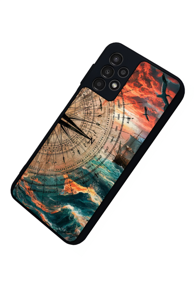 Samsung Galaxy A23 Uyumlu Pusula Tasarımlı Glossy Premium Kılıf