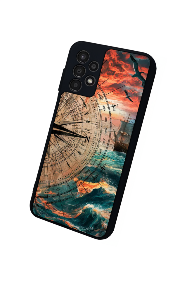 Samsung Galaxy A23 Uyumlu Pusula Tasarımlı Glossy Premium Kılıf