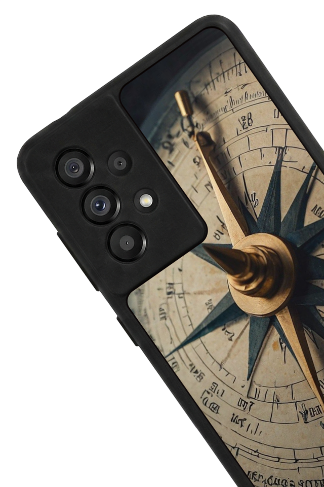 Samsung Galaxy A73 Uyumlu Pusula Tasarımlı Glossy Premium Kılıf