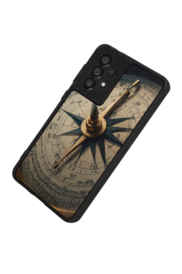Samsung Galaxy A73 Uyumlu Pusula Tasarımlı Glossy Premium Kılıf