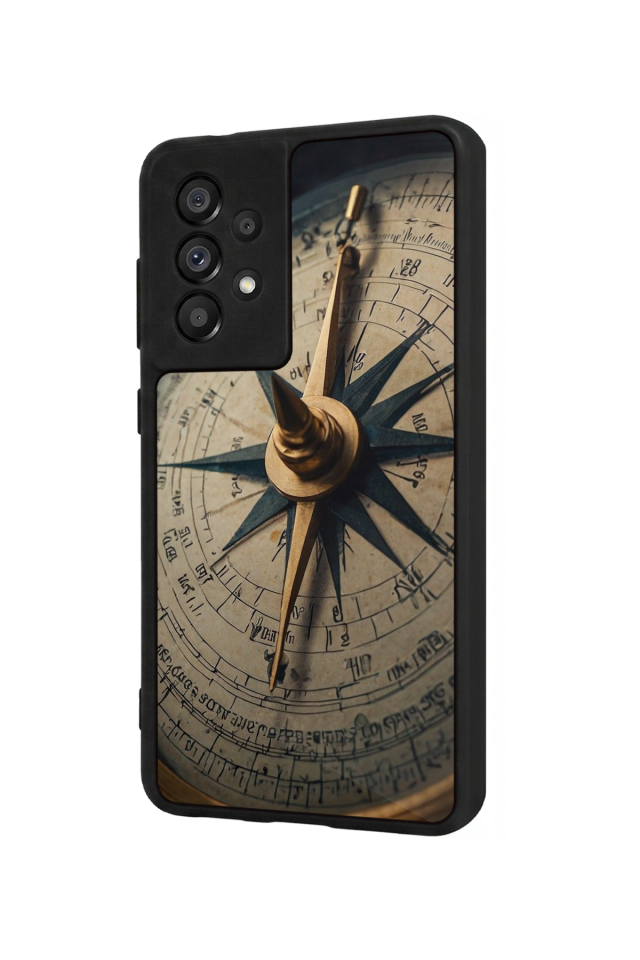 Samsung Galaxy A73 Uyumlu Pusula Tasarımlı Glossy Premium Kılıf