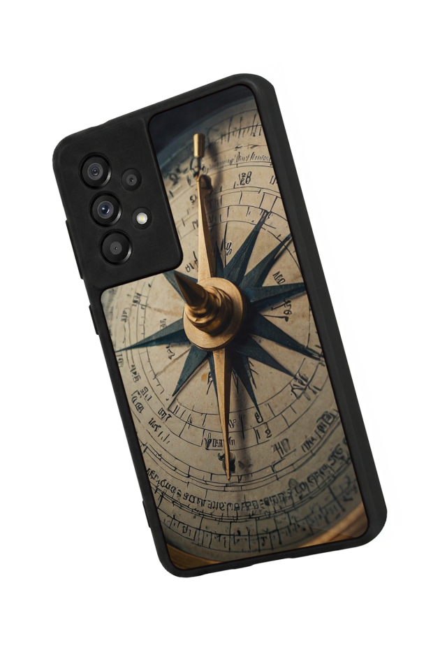 Samsung Galaxy A73 Uyumlu Pusula Tasarımlı Glossy Premium Kılıf